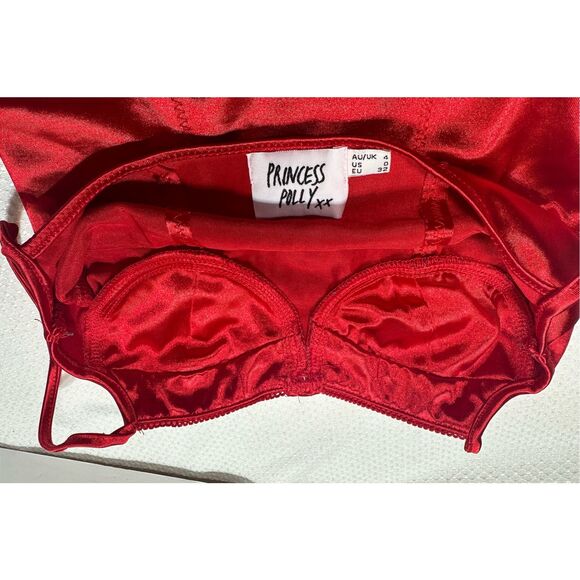 Princess Polly size 0 red satin corset style top *read notes* - Picture 7 of 12